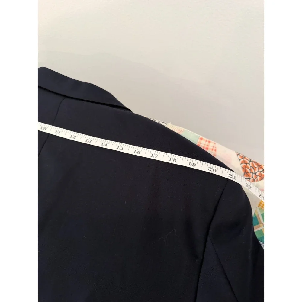 Hickey Freeman Mens 44R Navy Blue Gold Button 100% Wool Blazer Oakbrook EUC